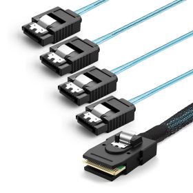 Cmple - Internal Mini SAS to SATA Cable, SFF-8087 Host to 4X SATA Target Cable Compatible with Raid Controller Hard Drive – 1.6 Feet / 0.5m