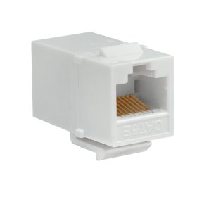 Cmple - Cat5e Inline Coupler Type Keystone Jack, Female to Female RJ45 Inline Coupler for Computer Networks, Laptops, Monitors - White