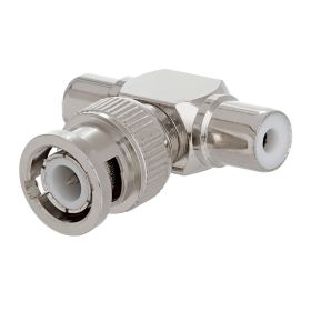 BNC Male Plug to 2xRCA Female Jacks Adapter