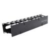 Wavenet – 2U 19" Single‐Sided Horizontal Cable Manager - Plastic Finger Duct with Cover for 2‐Post and 4‐Post Server Racks, Metal – Black