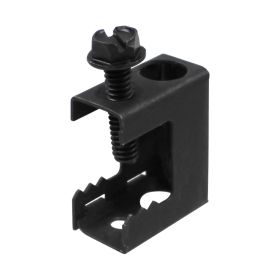 Wavenet – Beam Clamp, 3/4" Jaw Opening - Box of 100, #1/4-20 or #10-24 Thread, for Bridle Rings, J-hooks, Threaded Rods, Steel - Black