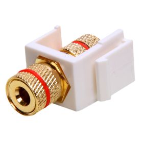 Keystone Jack - Banana Jack White with Red Ring