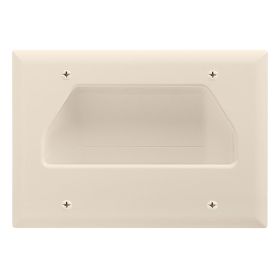 DataComm 45-0003-LA Three-Gang Low-Voltage Cable Wall Plate For Multiple Cables - Lite Almond