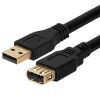 Cmple - USB Extension Cable 3ft Type A USB Male to Female USB 3.0 Cable for External Hard Drive, Keyboard, Webcam, USB Hub, Flash Drive - Black