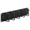 Cmple - 2U Horizontal 19-Inch Rack Mount Cable Manager with 5-D Rings, Steel Rack Mount Cable Management Panel for 19” Racks or Cabinets - Black