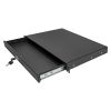 Cmple – 1U Rack Mount Drawer - 14" Deep Steel Storage Rack Drawer for 19" AV / Server / Network Equipment Rack or Cabinet, Lockable – Black