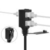 3-Outlet Household Indoor Extension Power Cord - 2 Prong with Protection Outlet Cover - 6 Feet, Black