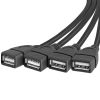 4-Port High Speed USB 2.0 Splitter Unpowered USB Hub