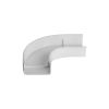 Wire Trak Flat Elbow for Raceway PVC White, 1" W x 1/2" H