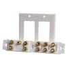 Cmple - 5.1 Surround Sound System Speaker Wall Plate, Home Theater Wall Plate for Speakers, White Decora Style - 2-Gang