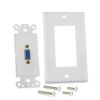 Cmple - Single Outlet 15-Pin Female VGA Wall Plate with Gold Plated Connectors, White VGA Wallplate with Matching Screws