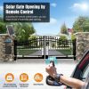 JUJIANG C01 Solar Gate Opener with Batteries & Solar Panel for Dual Swing Gates Up to 440lb per Arm Automatic Gate Openers