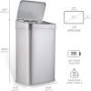 DZT-50-28SL Original Touchless Automatic Motion Sensor Trach Can, 13 Gal SL, Silver Trim