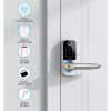 Keyless Entry Door Lock with Handle - SMONET Fingerprint Smart Door Locks with Keypad, Bluetooth Front Door Lock, Biometric