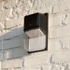 Hyper Tough Direct Wire Pak Light with Clear Lens Cover, Dusk to Dawn, Black, 2000 Lumens, 120V