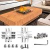 Fire Pit Wind Guard Accessories Square Glass Flame Guard Bracket Clip Durable DIY Fire Pit Windshield Metal Clip With Rubber Mat