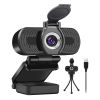 HD Webcam with Privacy Shutter and Tripod Stand, 1080P Pro Streaming Web Camera with Microphone, Widescreen Video Calling and Recording for Desktop or