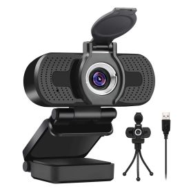 HD Webcam with Privacy Shutter and Tripod Stand, 1080P Pro Streaming Web Camera with Microphone, Widescreen Video Calling and Recording for Desktop or