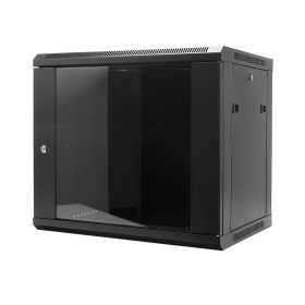 Cmple – 12U Wall Mount Cabinet with Glass Door, Lockable, 16" Deep for Network Data Computer Equipment, 132lbs Maximum Static Load, Unassembled, Steel