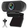 HD Webcam with Privacy Shutter and Tripod Stand, 1080P Pro Streaming Web Camera with Microphone, Widescreen Video Calling and Recording for Desktop or