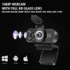 HD Webcam with Privacy Shutter and Tripod Stand, 1080P Pro Streaming Web Camera with Microphone, Widescreen Video Calling and Recording for Desktop or