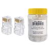 100 Piece - RJ45 Cat5 Cat5e Cat6  Pass-Through one-Piece Ethernet Network & Internet Connector RJ45 Plugs for IP Camera, CCTV and Security Installatio